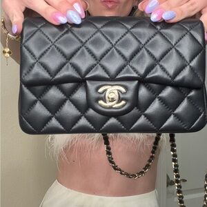 CHANEL Black Quilted Crossbody Bag